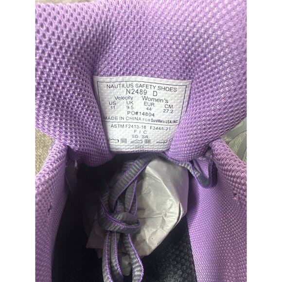 Nautilus Womens Size 11 D Steel Toe Athletic Work Shoes Gray & Purple - Picture 7 of 9